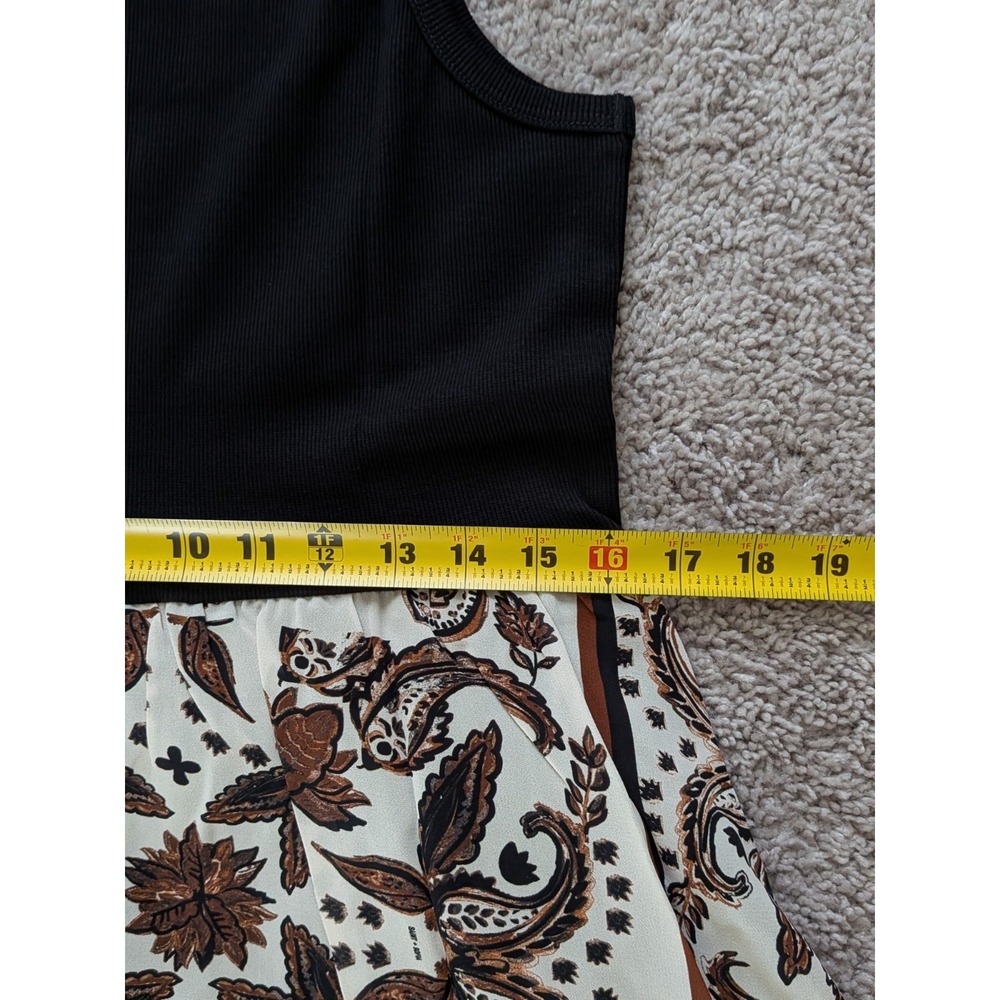 Saint Sofia Lila Hanky Hem Dress Cream Paisley Size 10 NWT Boho Asymmetric Midi - Picture 12 of 15